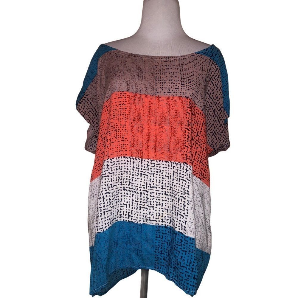 SPLENDID Bright Rayon Blouse Vintage Saks Womens L